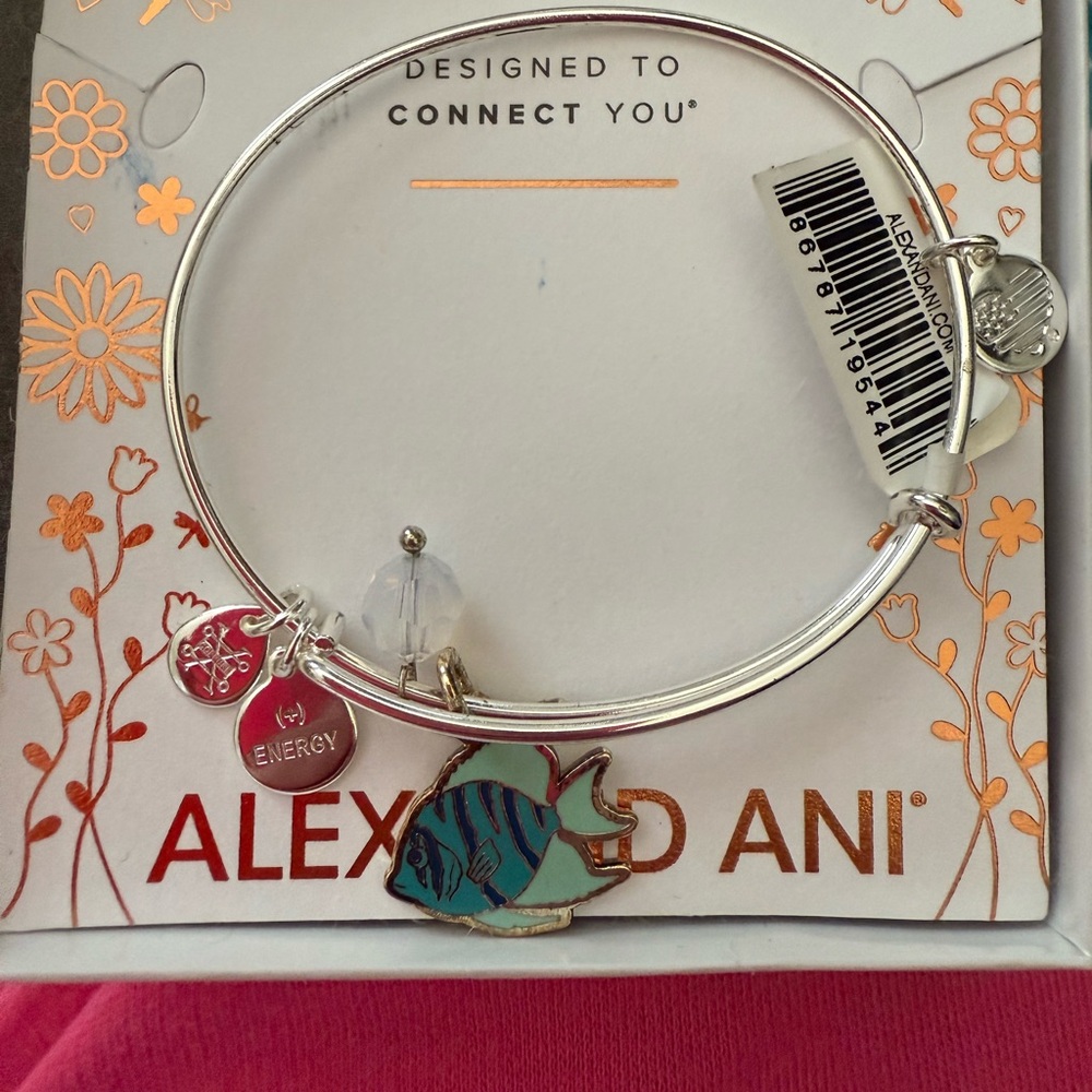 Alex and Ani Silver Bracelet with Fish Charm.
